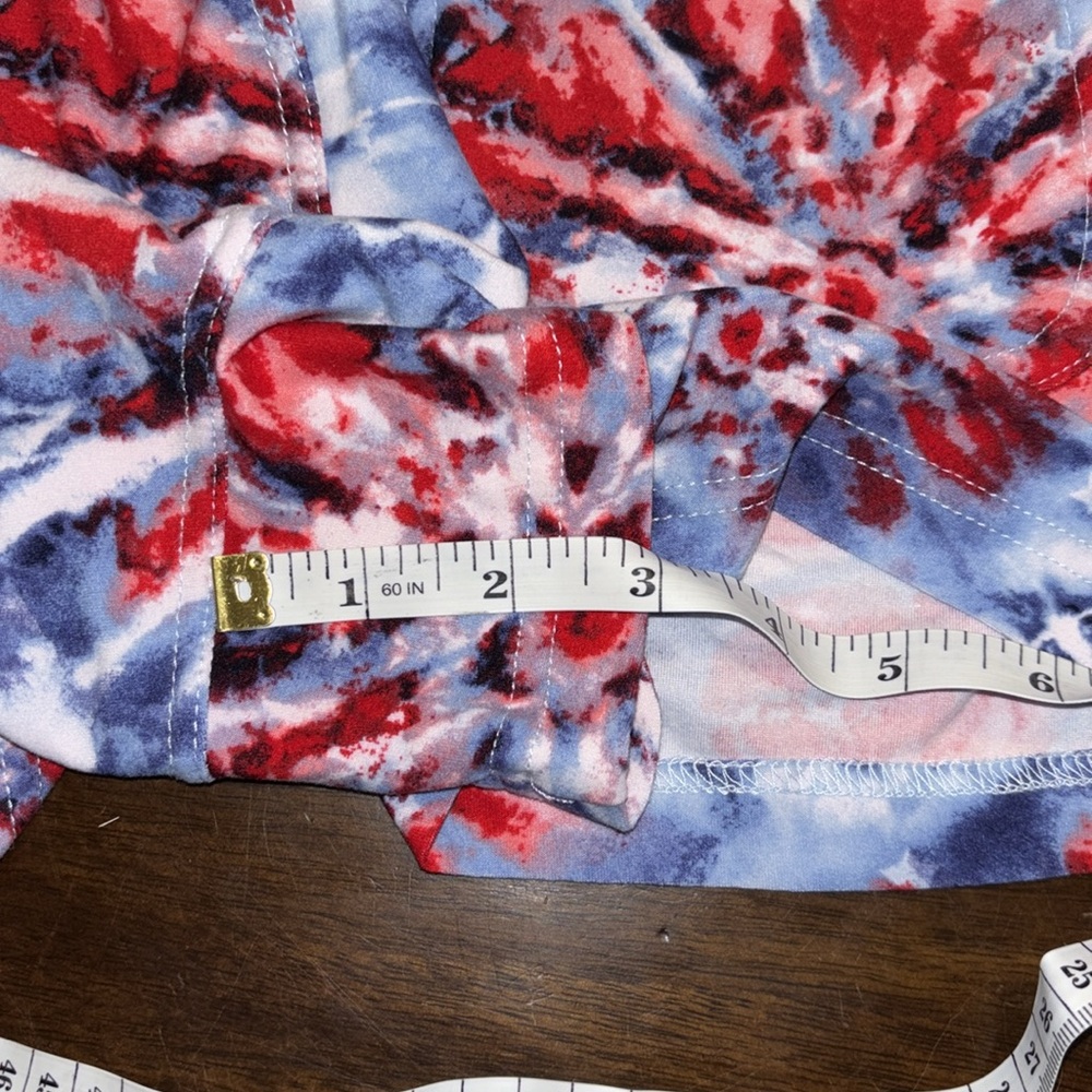 Nowhere in bounds firework, tie-dye overalls size medium 7/9 red, white and blue - Picture 6 of 6